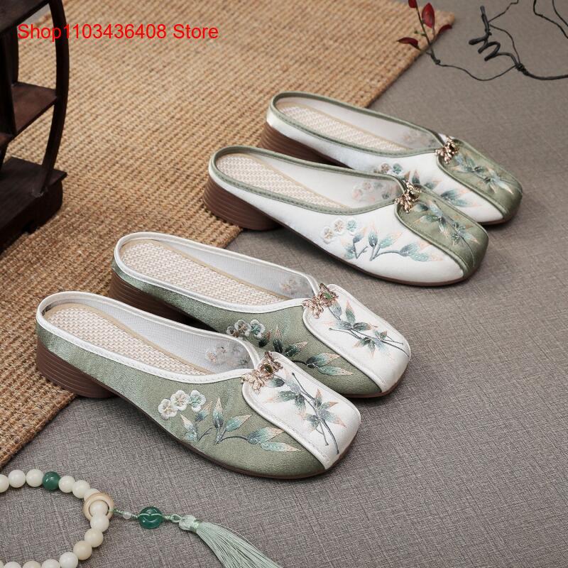 Ethnic Style - Novos Chinelos Bordados para Casa, Sapatos