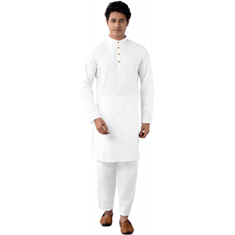 Kurta Men Cotton - Conjunto de Túnica de Algodão para