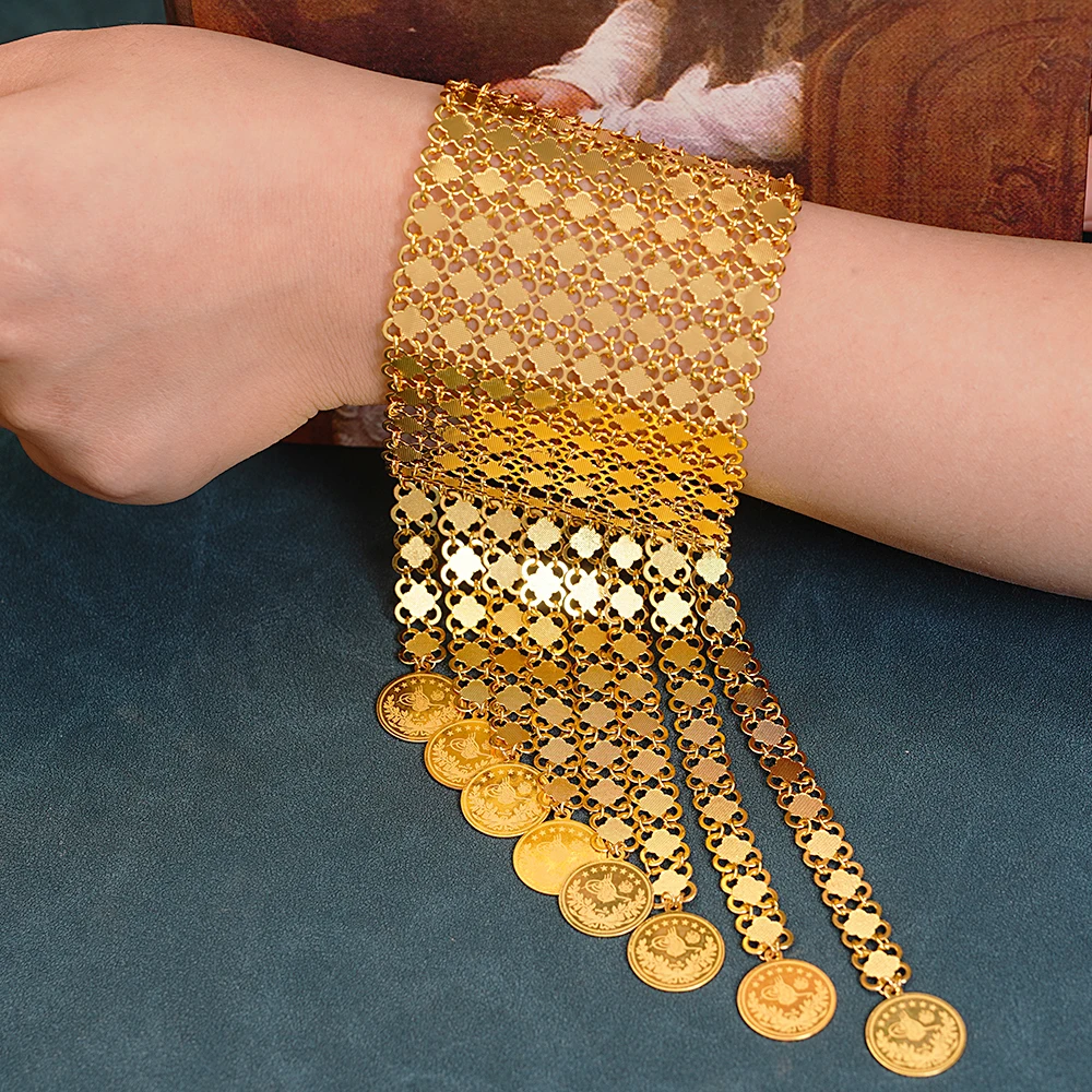 Ethnic Luxe Fashion - Pulseira banhada a ouro para mulheres,