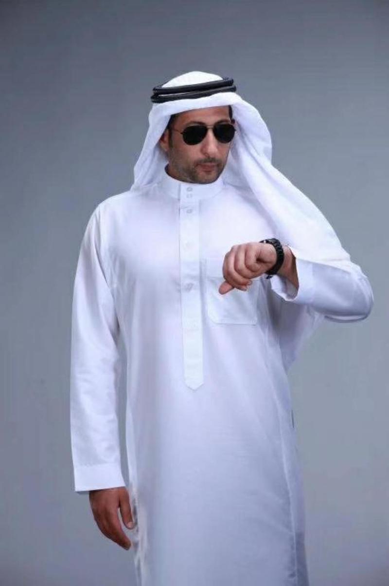 Kurta Men Cotton - Roupa islâmica masculina de manga comprida,