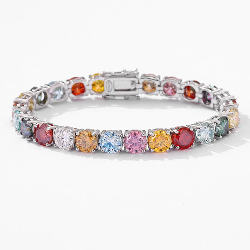 Ethnic Fashion Trend - Pulseira de moissanite cor dopamina em