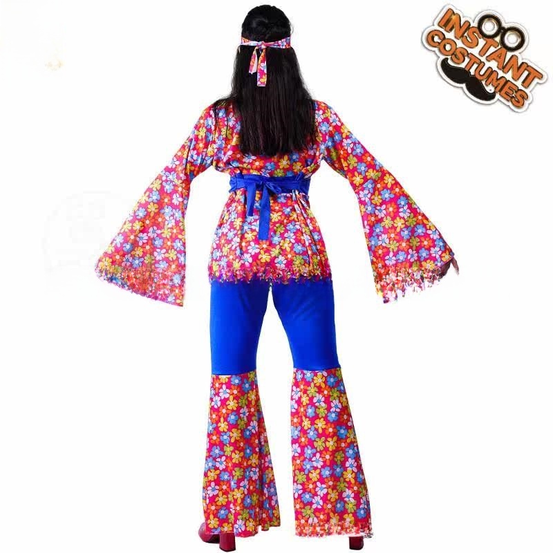 Ethnic Fashion Trend - Fantasia Hippie Feminina com Grandes Flores,