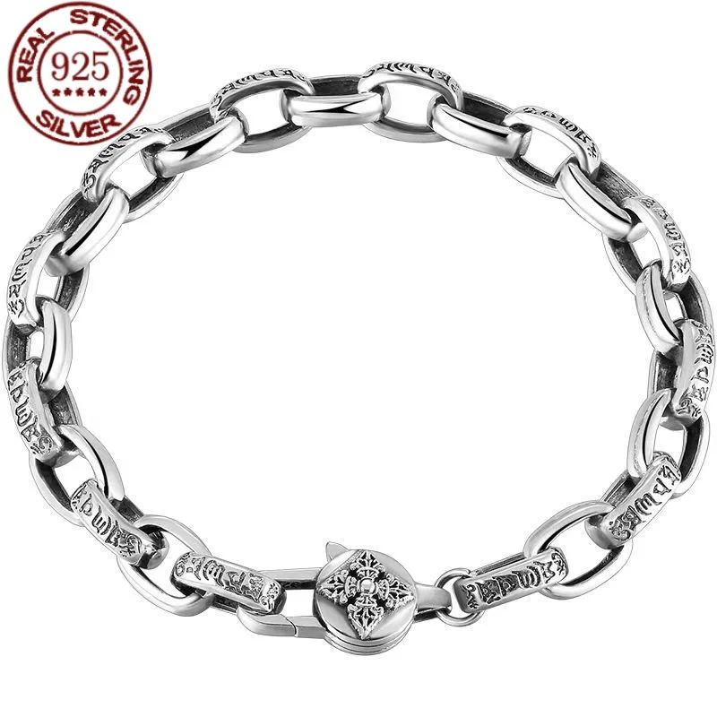 Ethnic Fashion Trend - S925 prata seis palavras verdade pulseira