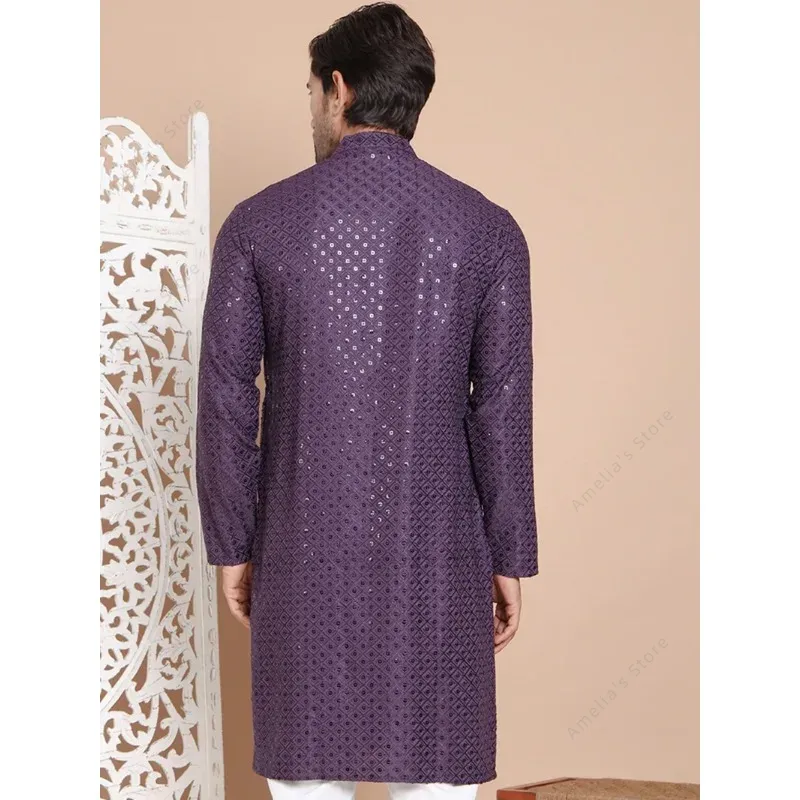 Túnica kurta masculina indiana - Kurta Men Cotton avaliação e preço