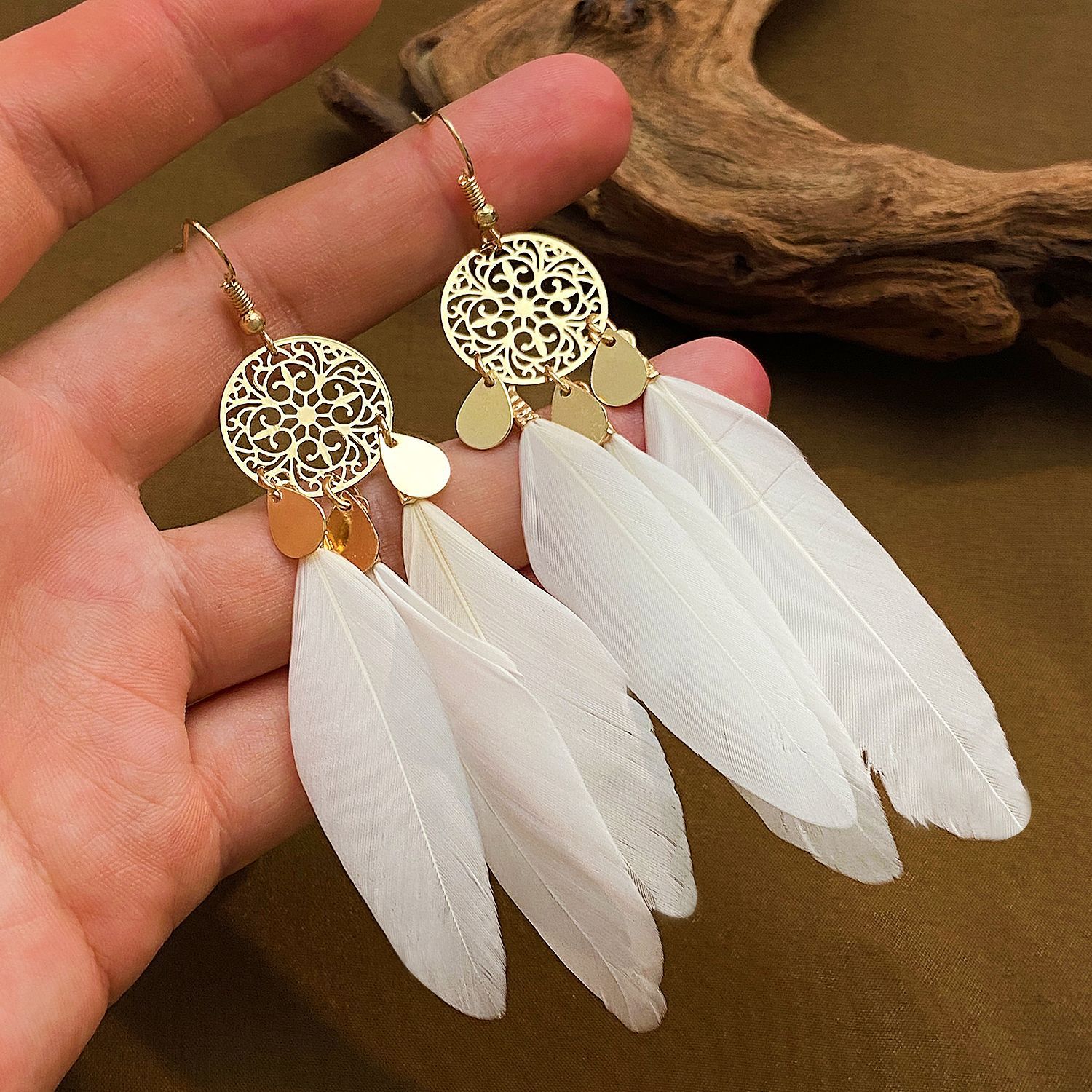 Brincos boêmios de borla de pe - Ethnic Fashion Trend avaliação e preço