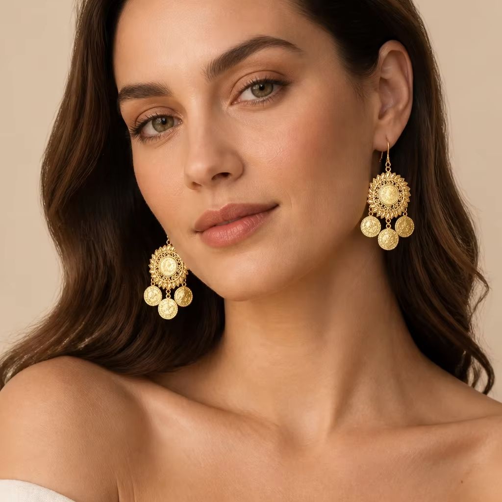 Brincos Florais Étnicos Vintag - Ethnic Fashion Wear For Women avaliação e preço