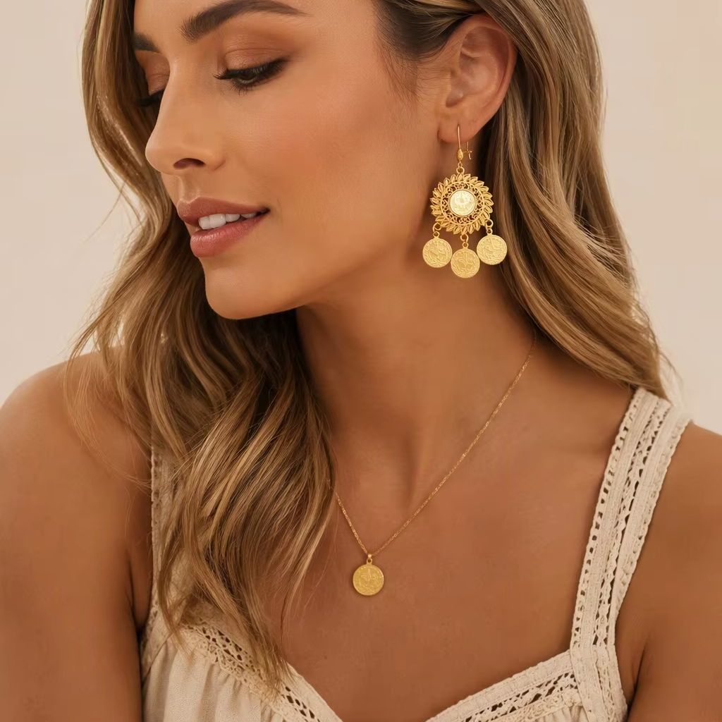 Brincos Florais Étnicos Vintag - Ethnic Fashion Wear For Women avaliação e preço