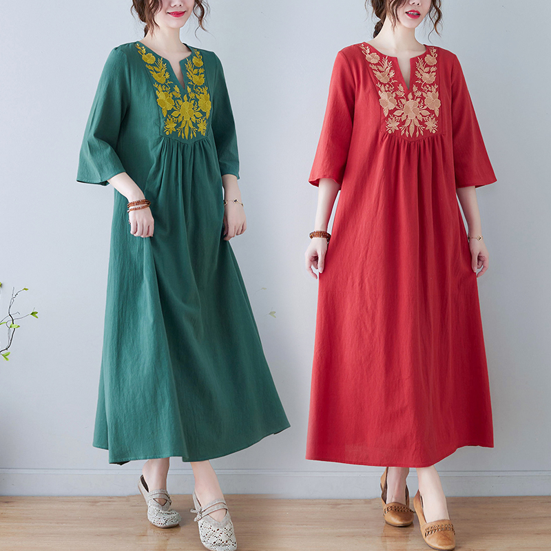 Novo Vestido Midi de Algodão e - Ethnic Fashion Trend avaliação e preço