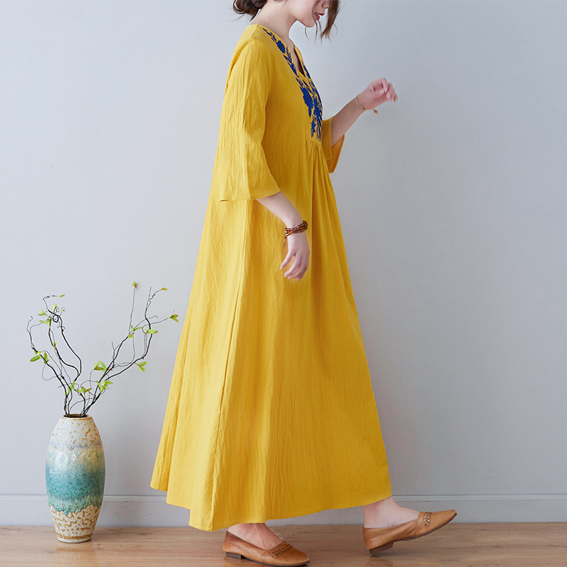 Novo Vestido Midi de Algodão e - Ethnic Fashion Trend avaliação e preço