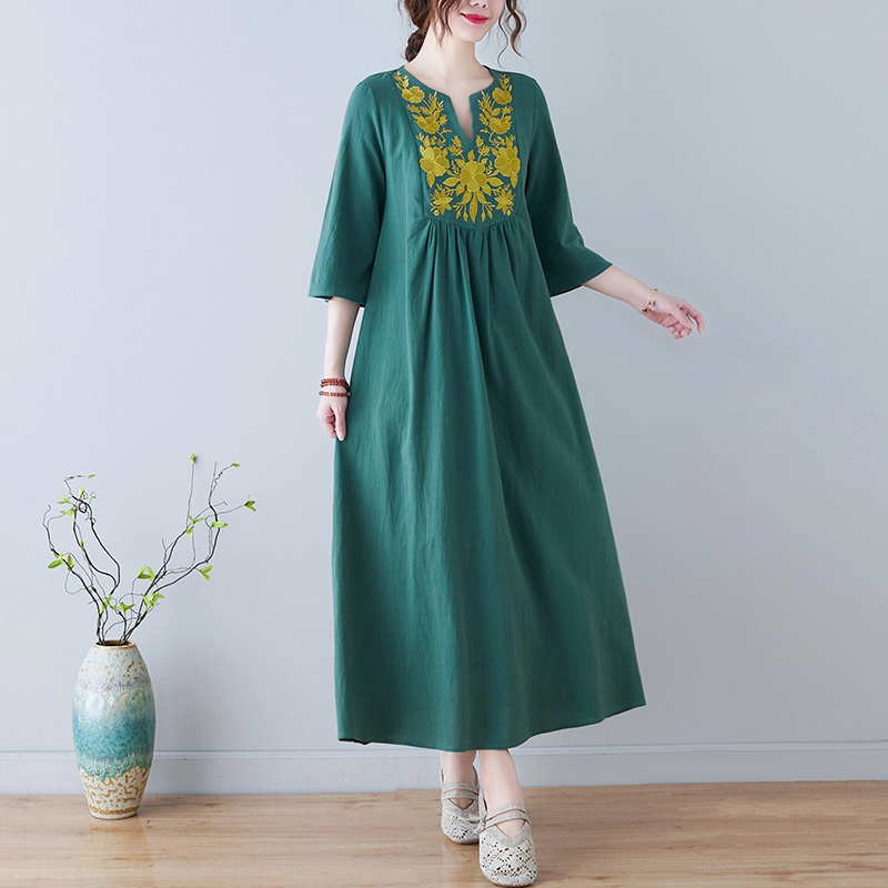 Novo Vestido Midi de Algodão e - Ethnic Fashion Trend avaliação e preço