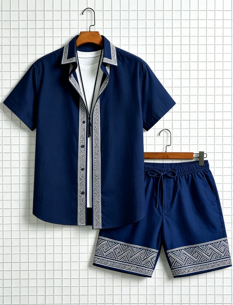 Conjunto de camisa de manga cu - Ethnic Style avaliação e preço