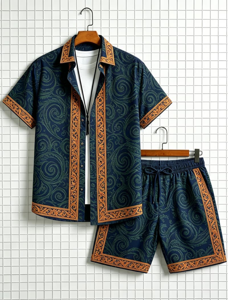 Conjunto de camisa de manga cu - Ethnic Style avaliação e preço