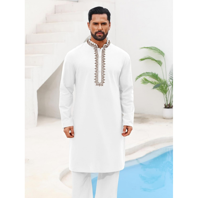 Camisa Kaftan Masculina de Alg - Kurta Men Cotton avaliação e preço