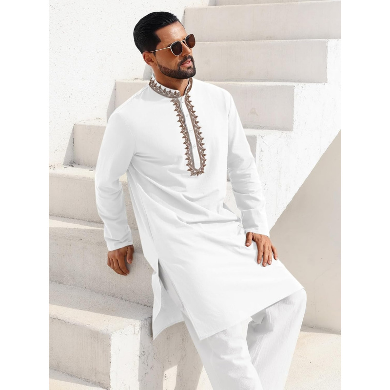 Camisa Kaftan Masculina de Alg - Kurta Men Cotton avaliação e preço